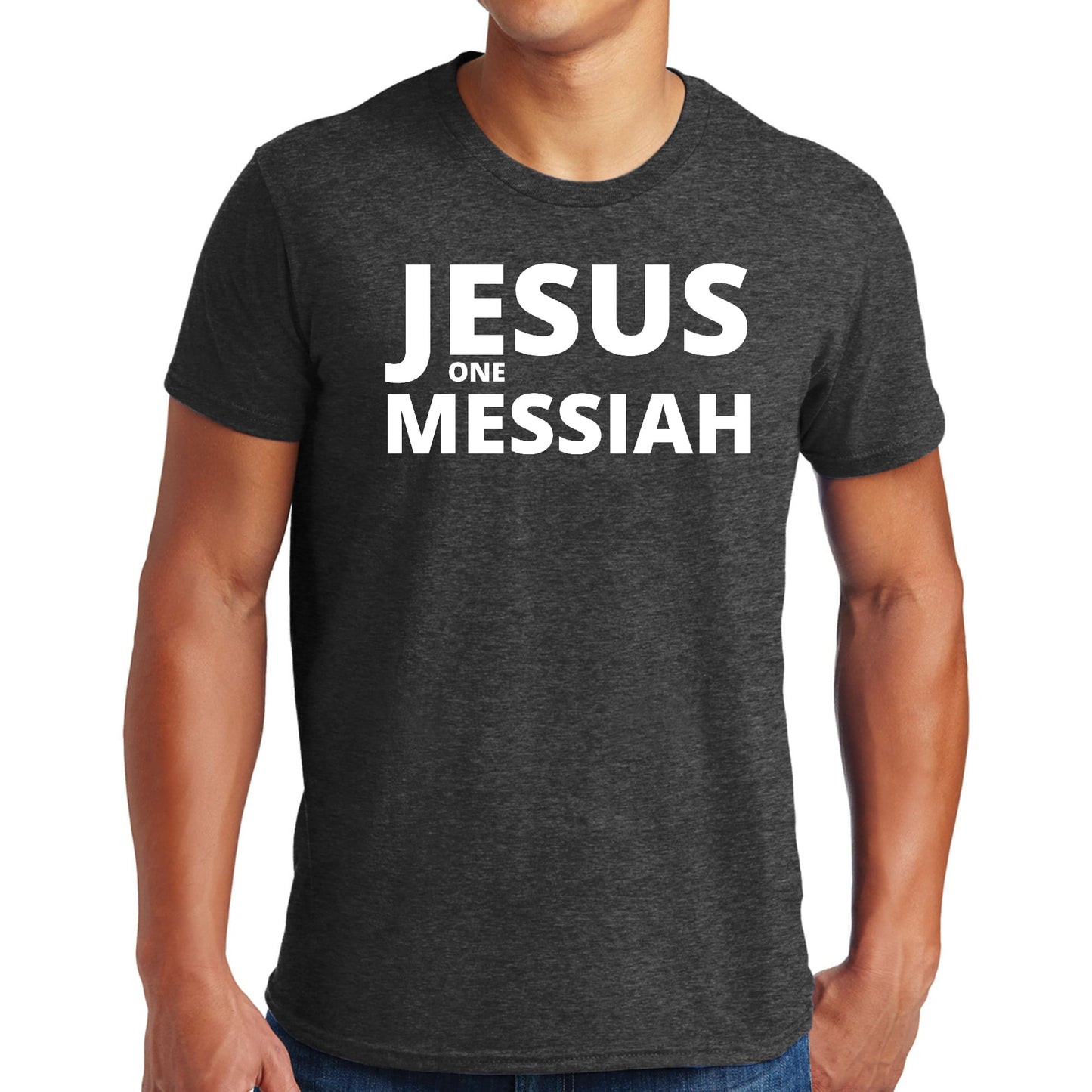 Mens Graphic T-shirt Jesus one Messiah-6