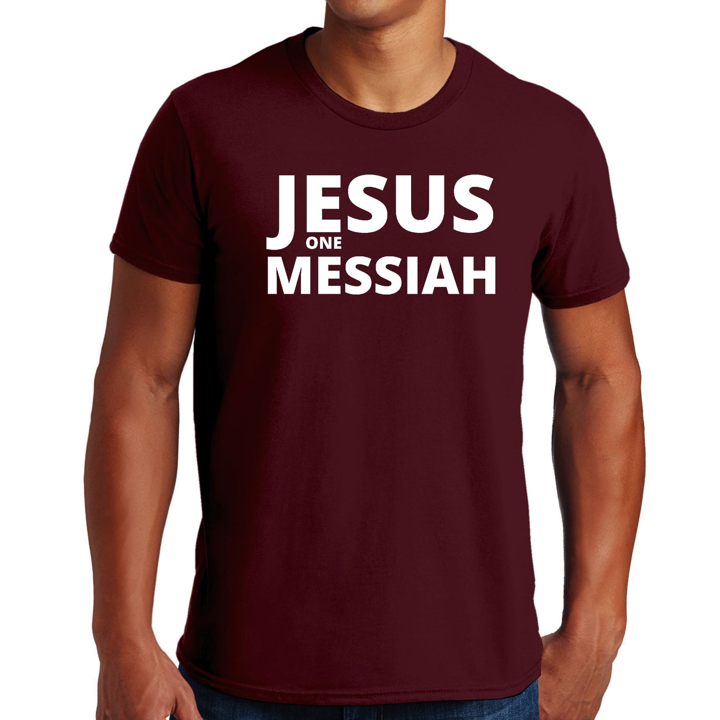 Mens Graphic T-shirt Jesus one Messiah-3