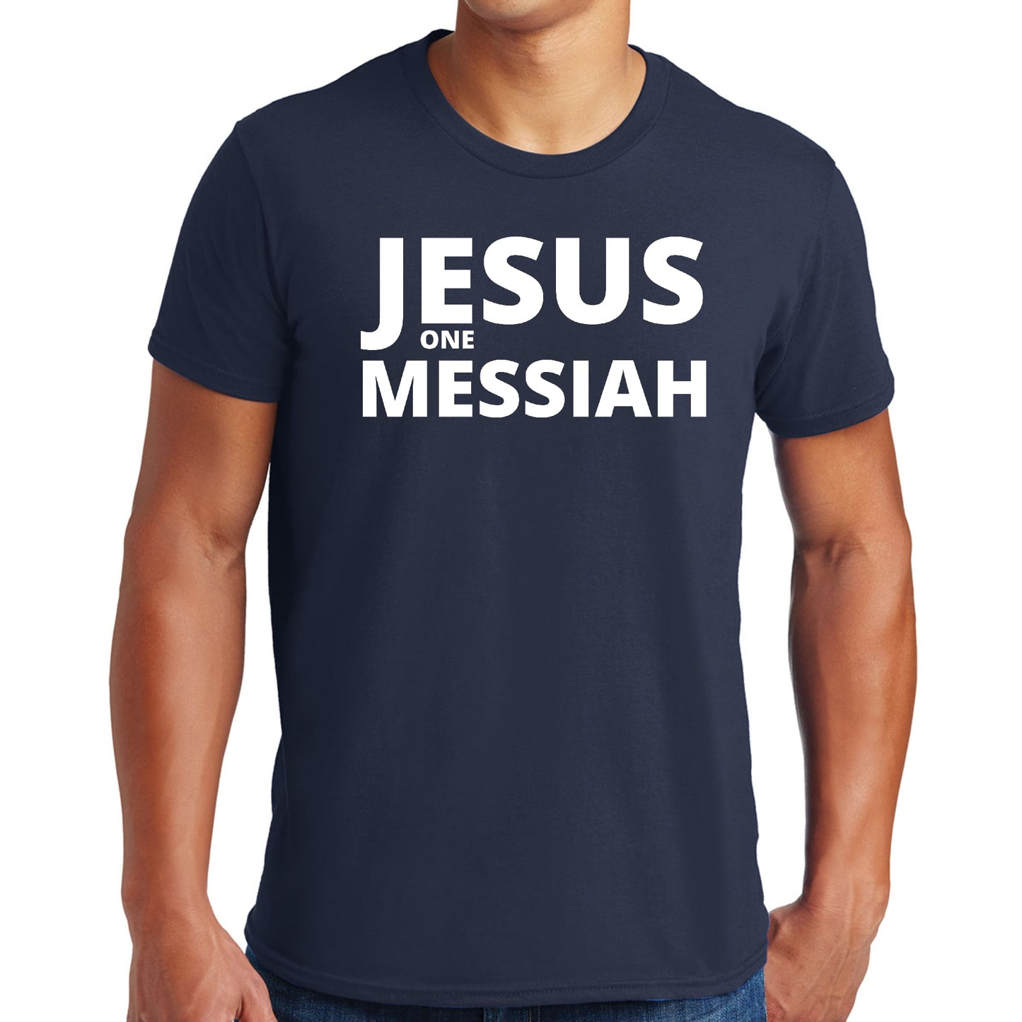 Mens Graphic T-shirt Jesus one Messiah-5