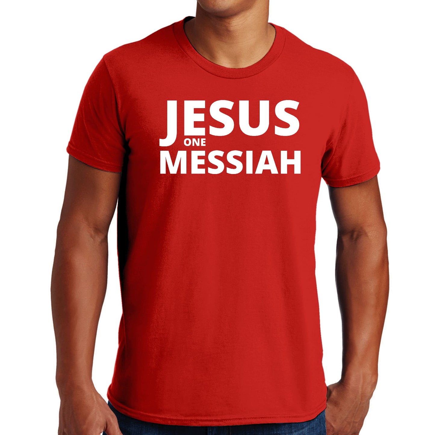 Mens Graphic T-shirt Jesus one Messiah-2