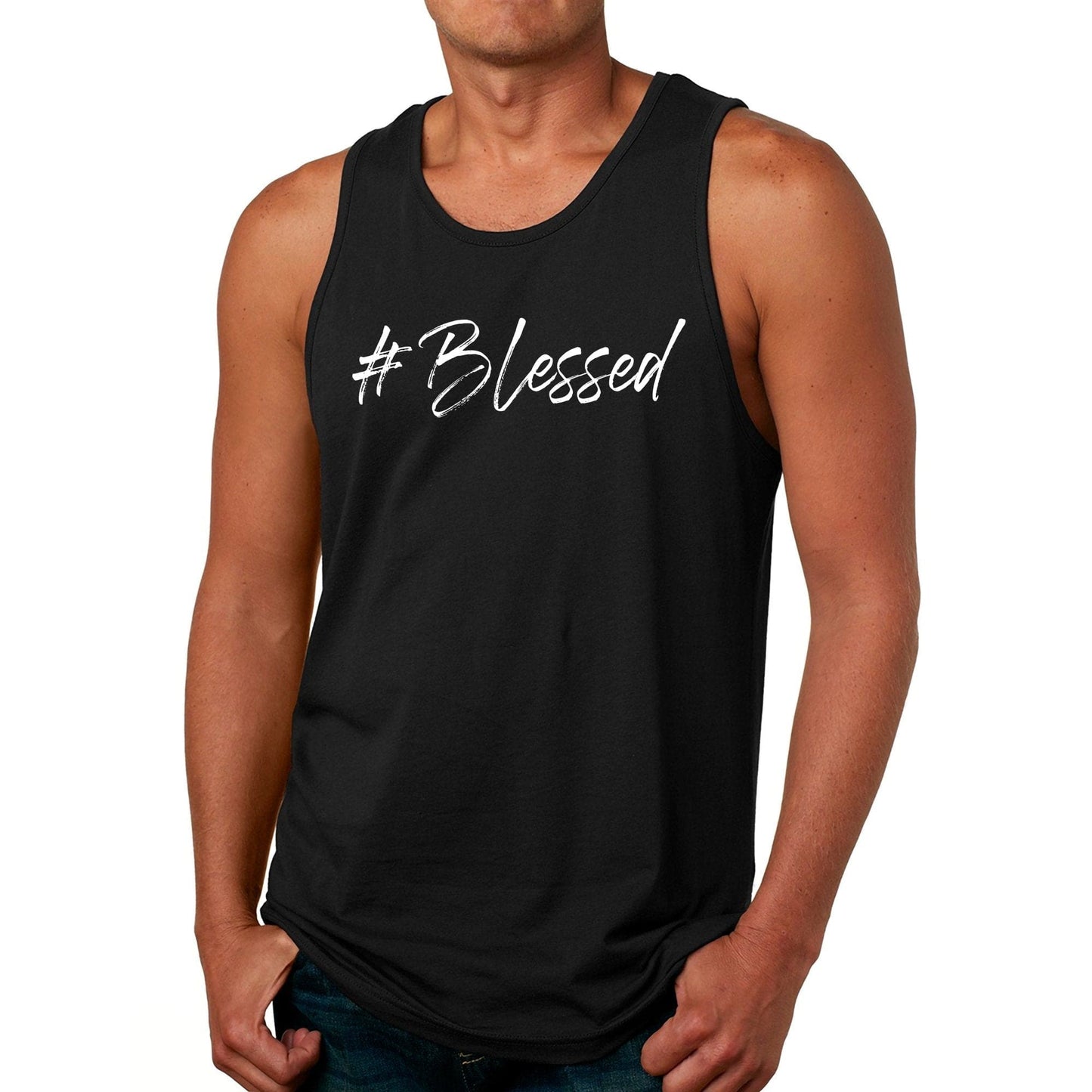 Mens Graphic Tank Top #blessed-0