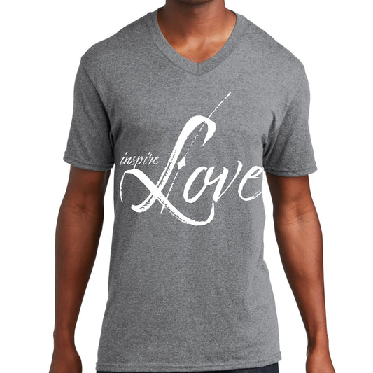 Mens Graphic V-neck T-shirt - Inspire Love-1
