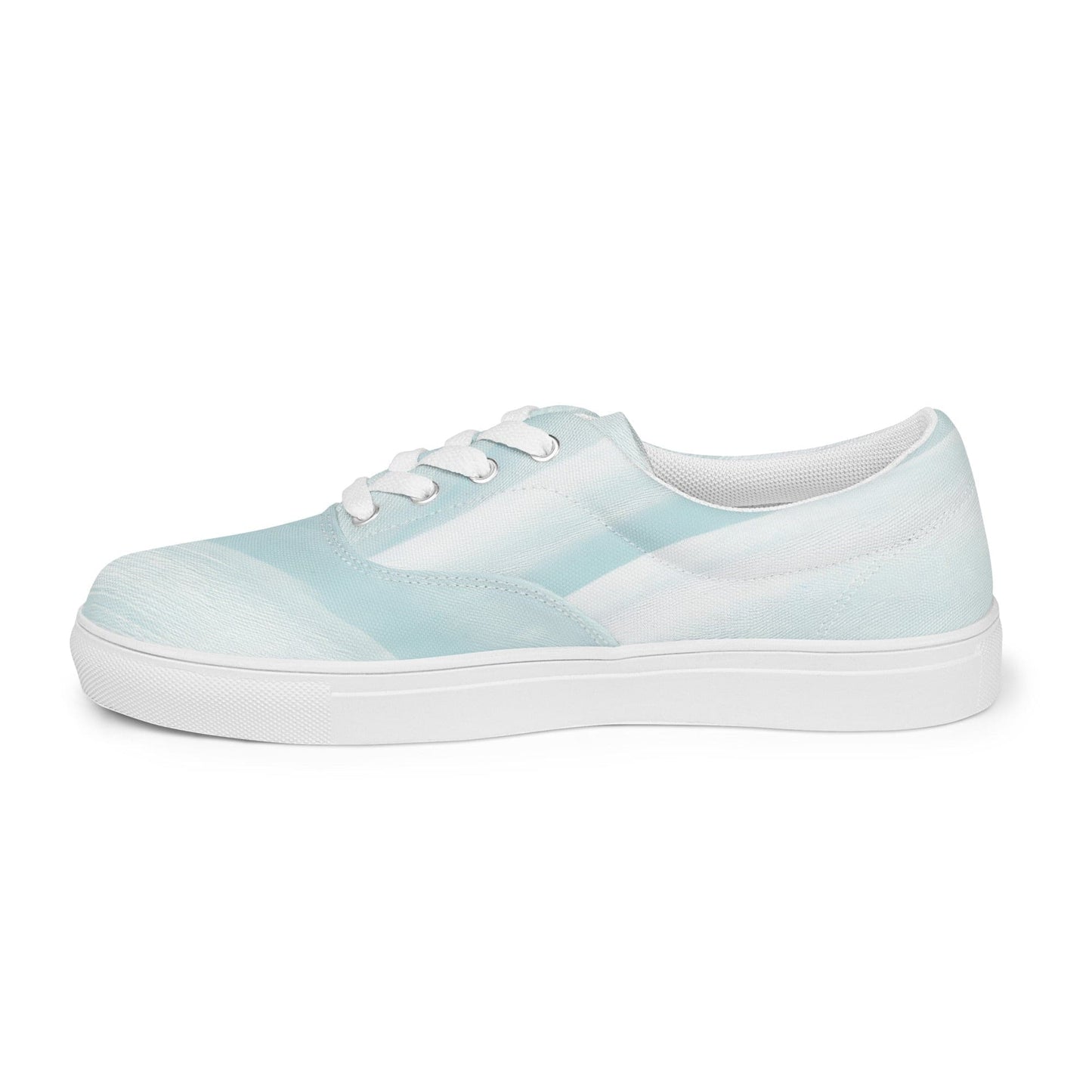 Mens Lace-up Canvas Shoes - Pastel Blue Swirl-3