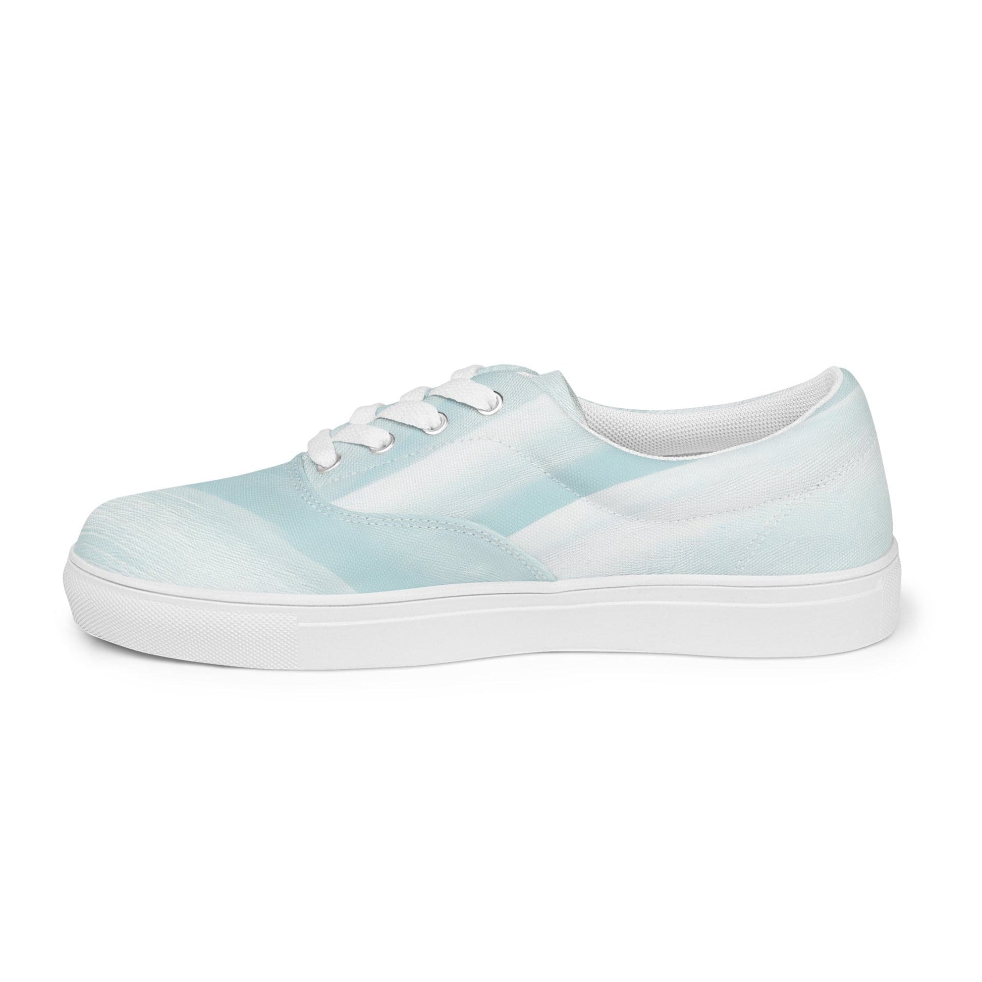 Mens Lace-up Canvas Shoes - Pastel Blue Swirl-3