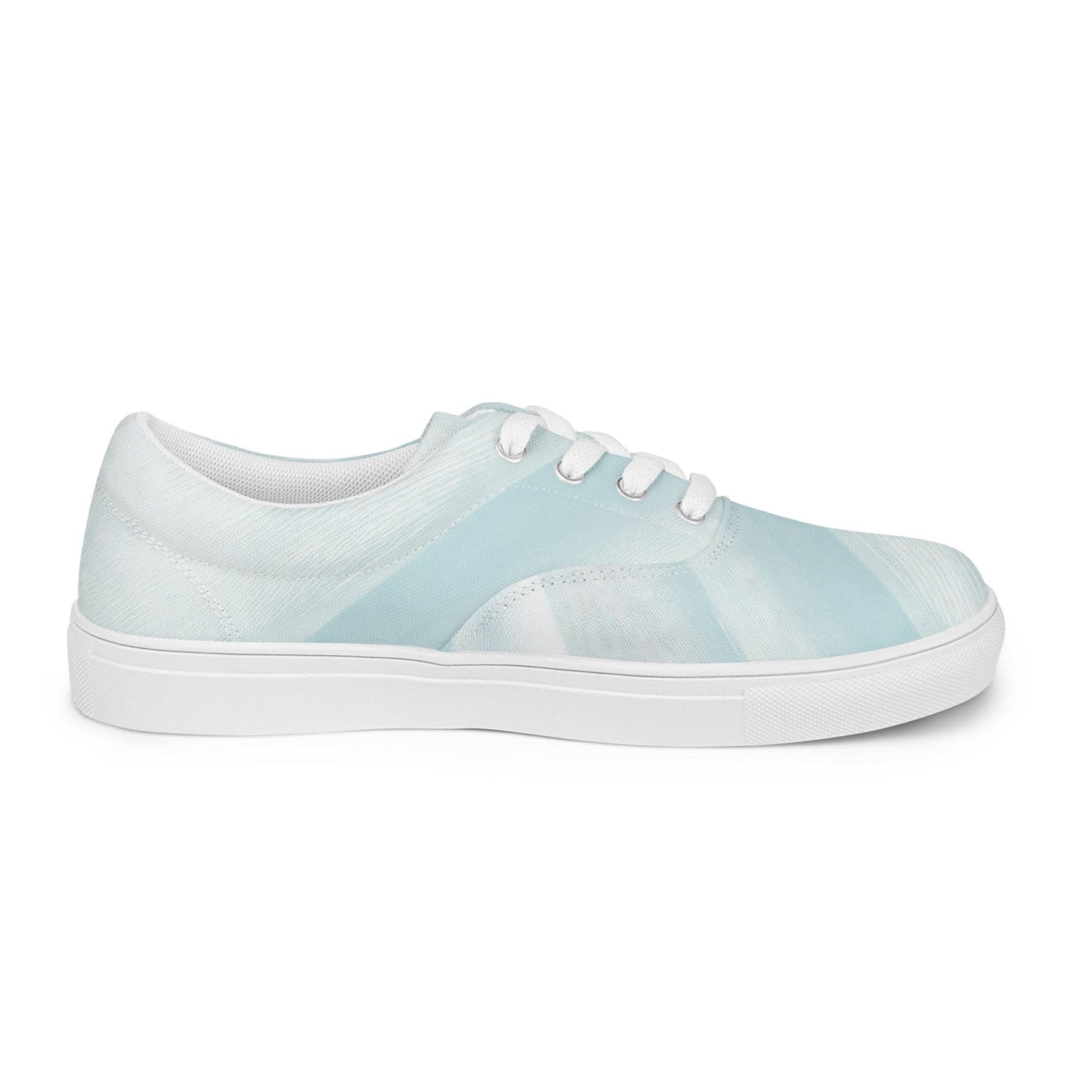 Mens Lace-up Canvas Shoes - Pastel Blue Swirl-0