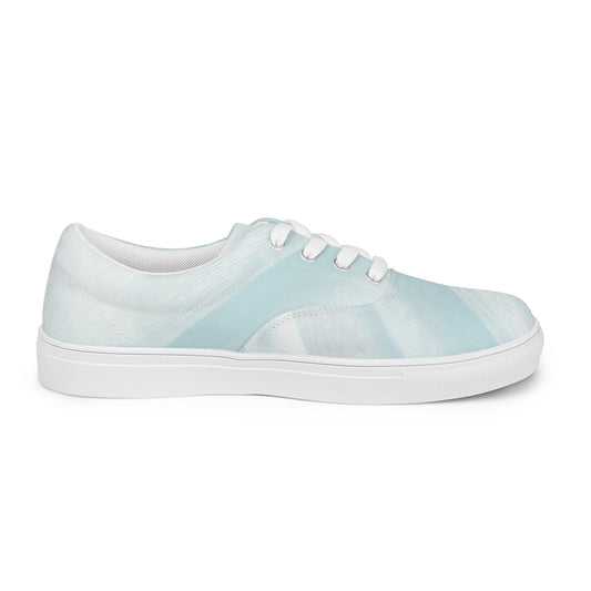 Mens Lace-up Canvas Shoes - Pastel Blue Swirl-0