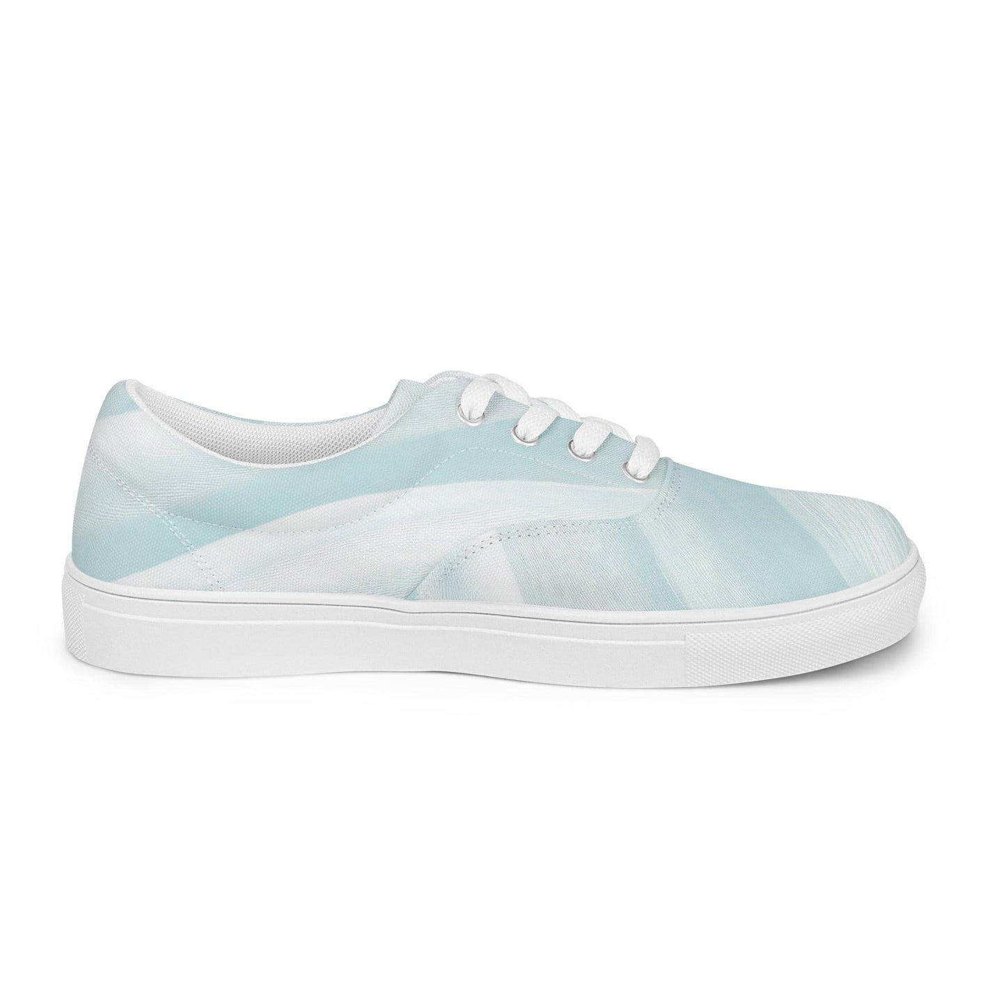 Mens Lace-up Canvas Shoes - Pastel Blue Swirl-1
