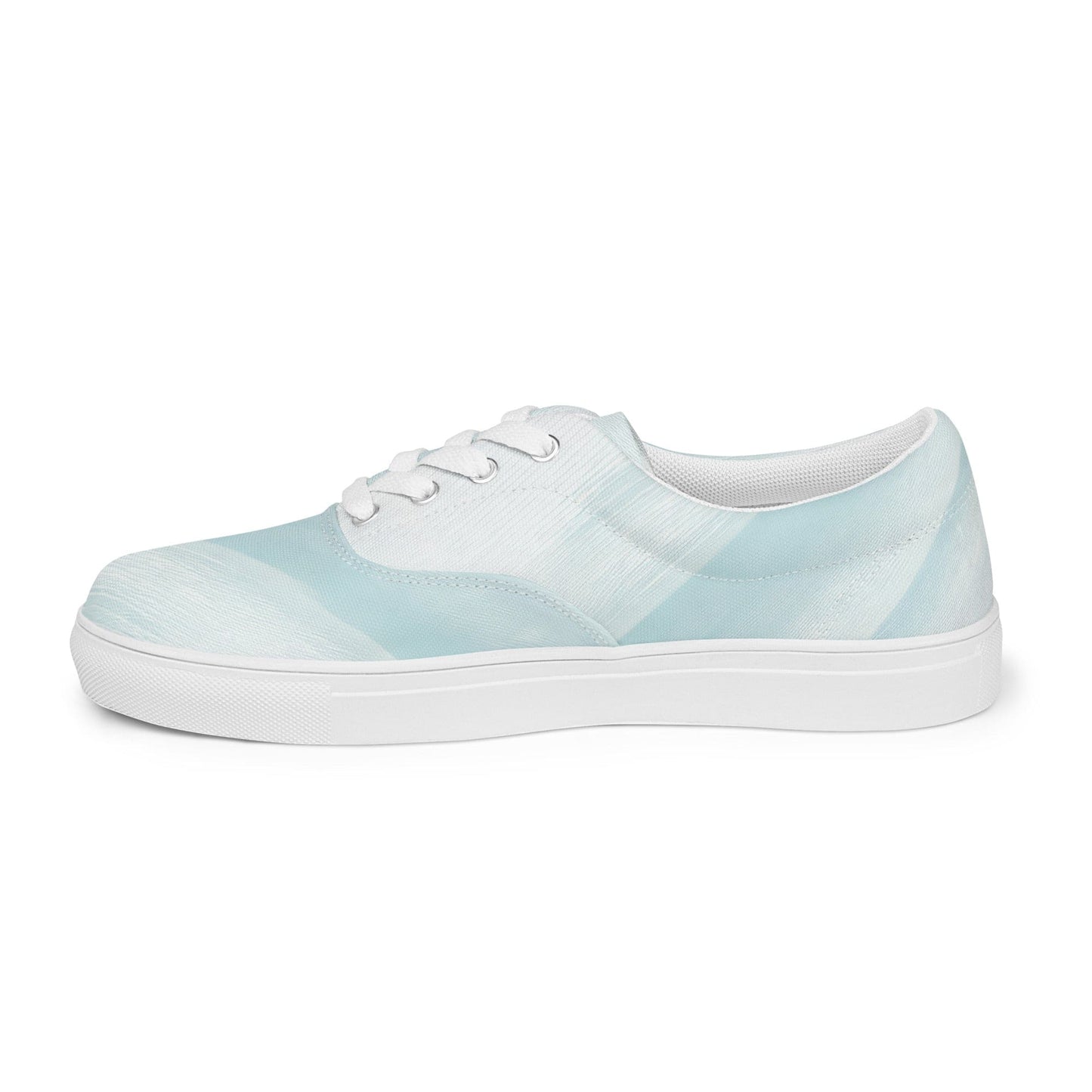 Mens Lace-up Canvas Shoes - Pastel Blue Swirl-2