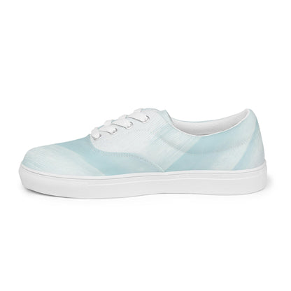 Mens Lace-up Canvas Shoes - Pastel Blue Swirl-2