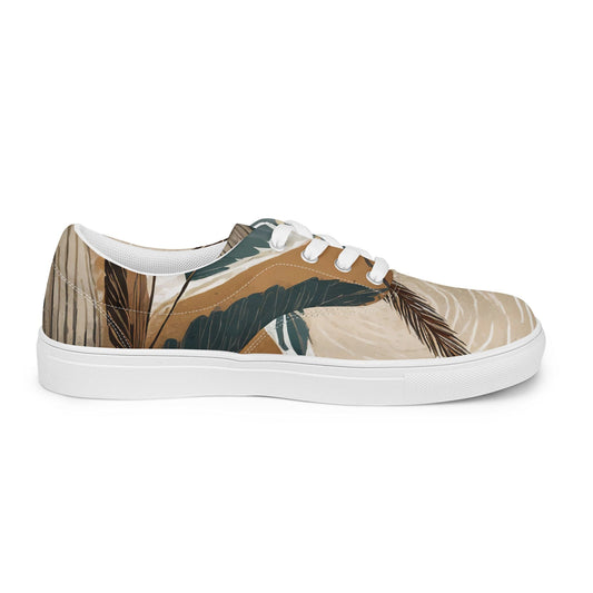 Mens Lace-up Canvas Shoes - Boho Style Print-1