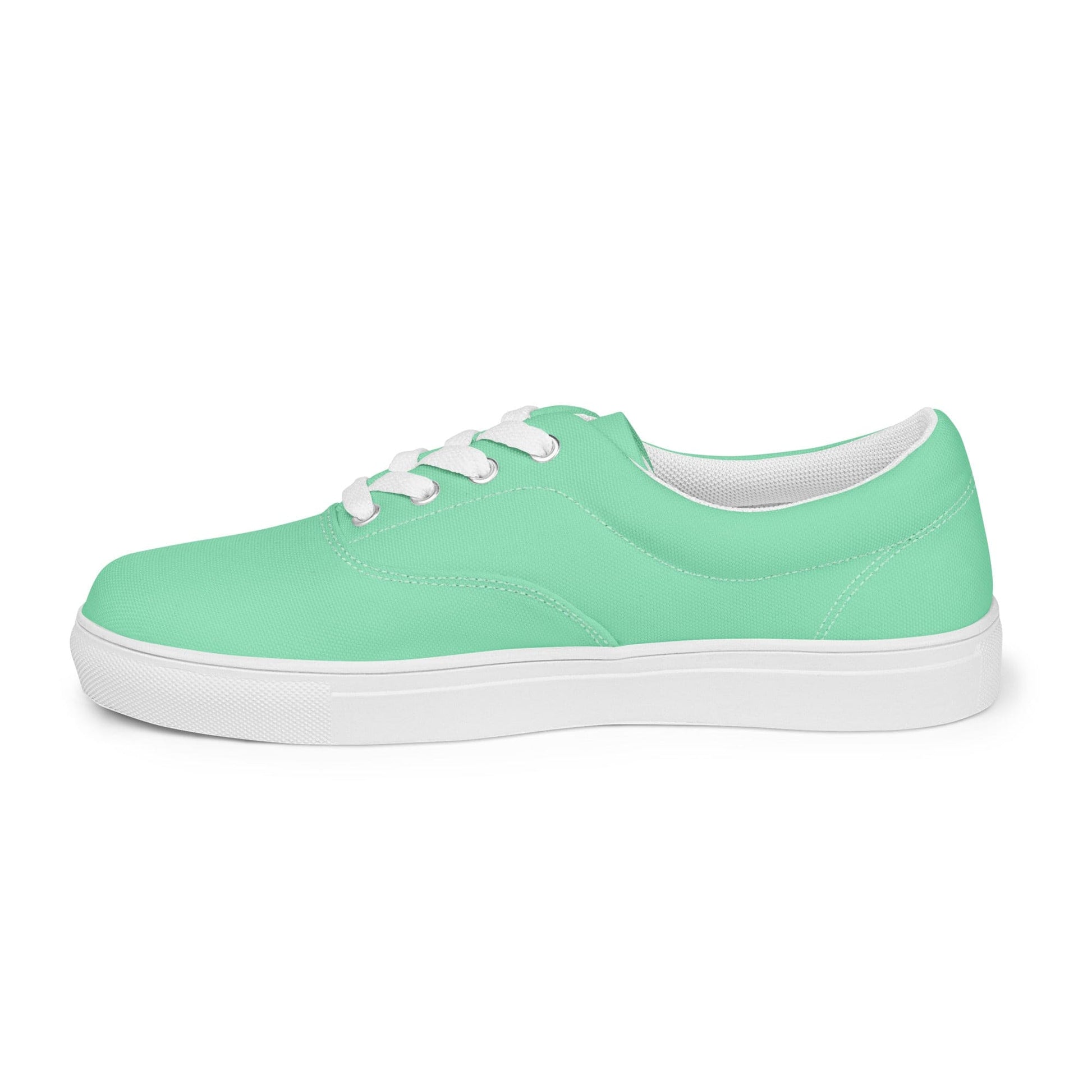 Mens Lace-up Canvas Shoes - Seafoam Green-2