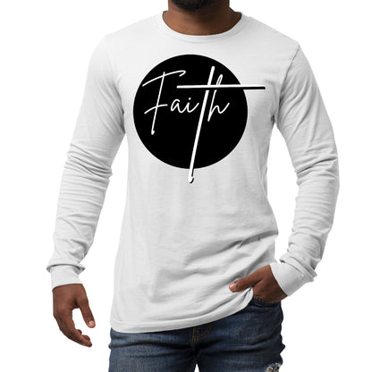 Mens Long Sleeve Graphic T-shirt Faith Print-0