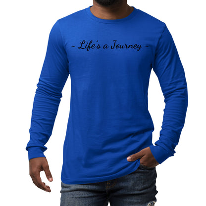 Mens Long Sleeve Graphic T-shirt Life's a Journey Black Print-5