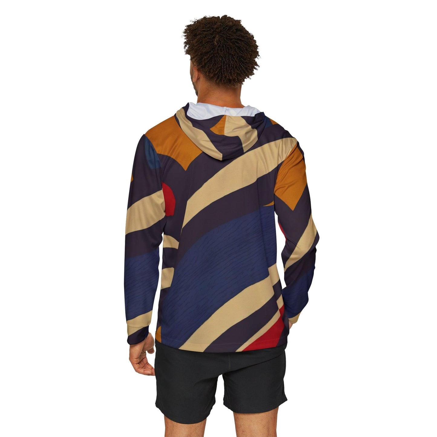 Mens Sports Performance Graphic Hoodie - Colorblock Print 29138-1