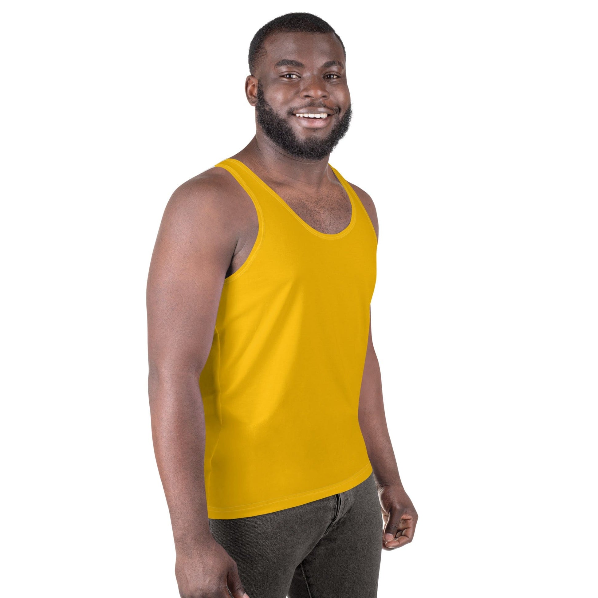 Mens Stretch Fit Tank Top - Golden Yellow-2