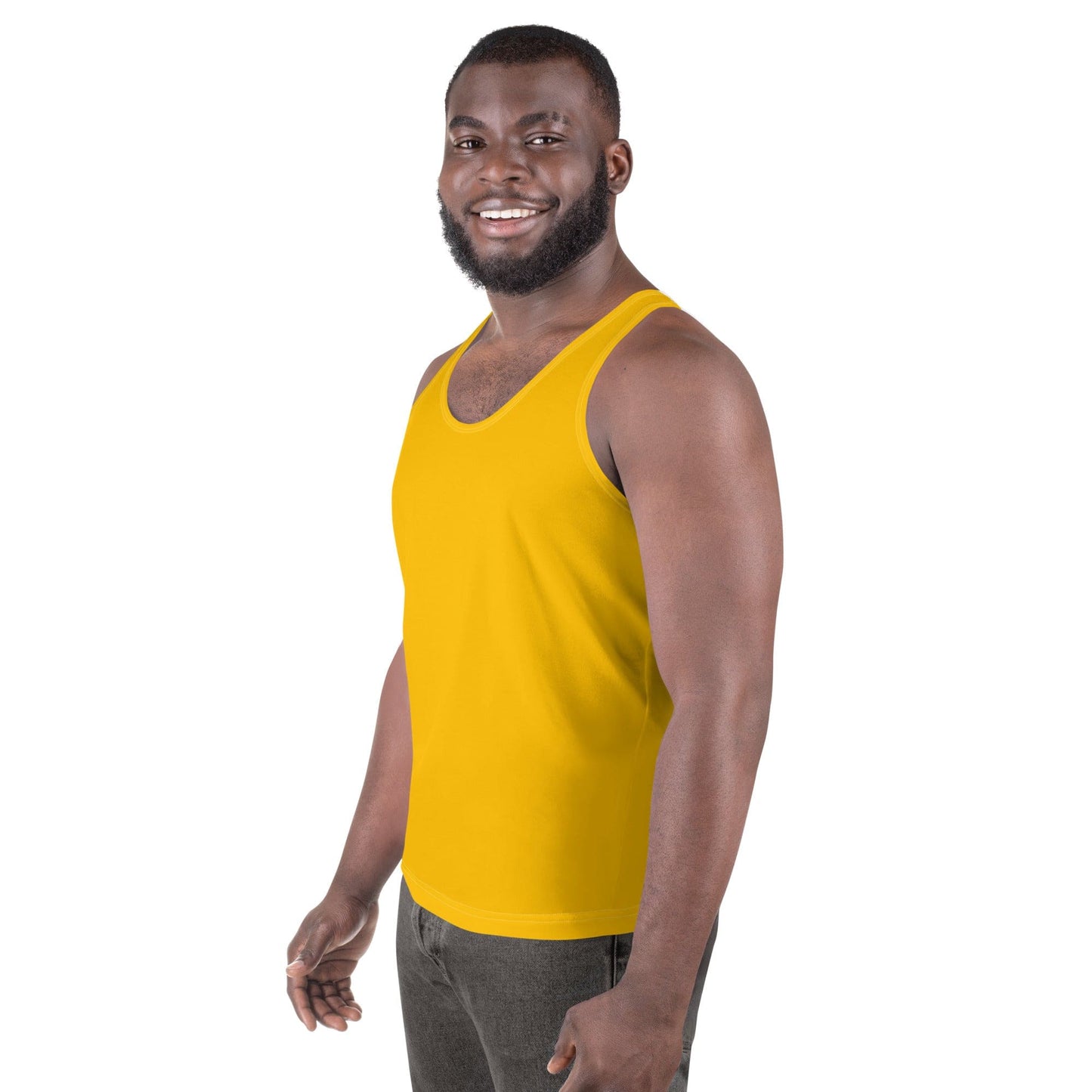 Mens Stretch Fit Tank Top - Golden Yellow-1
