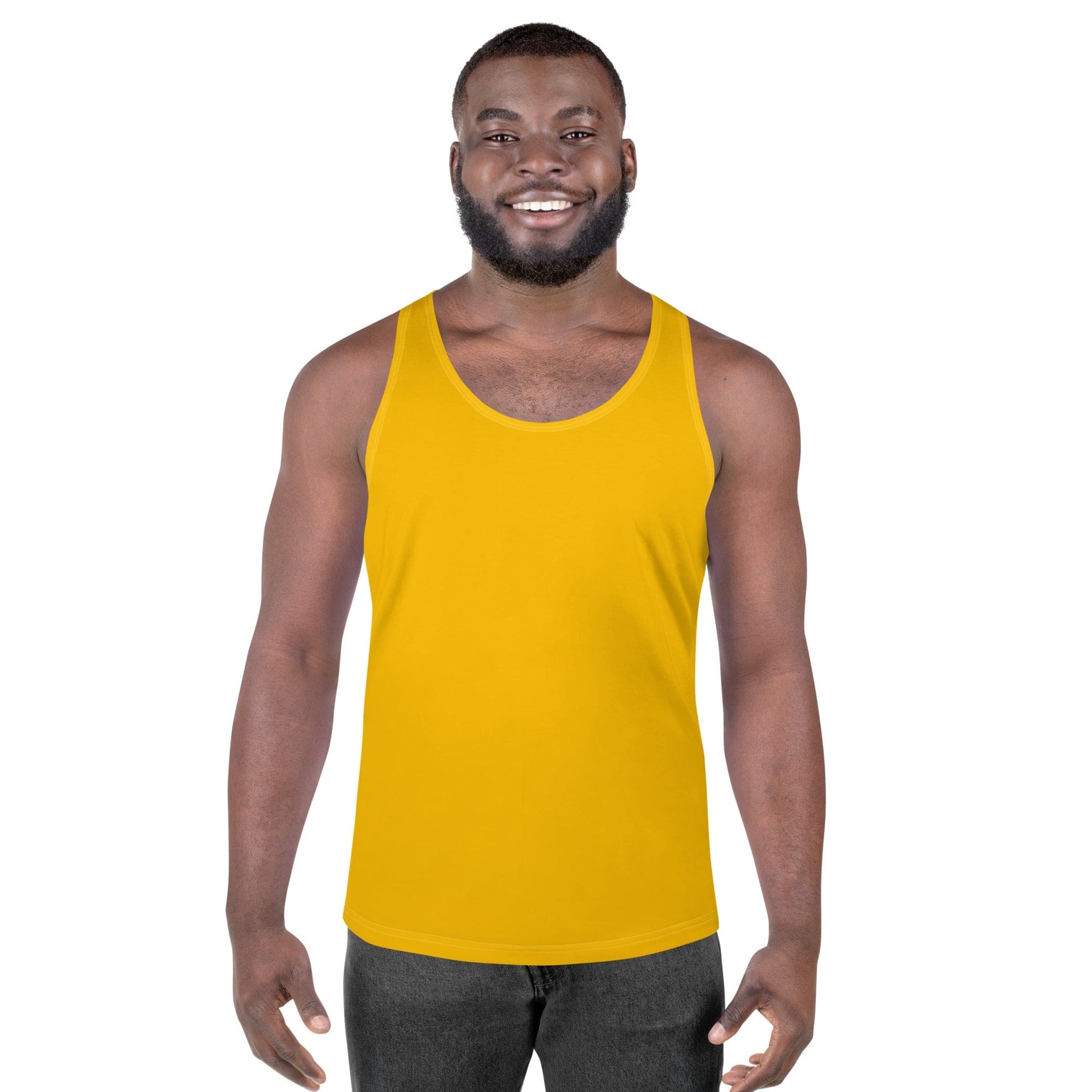Mens Stretch Fit Tank Top - Golden Yellow-0