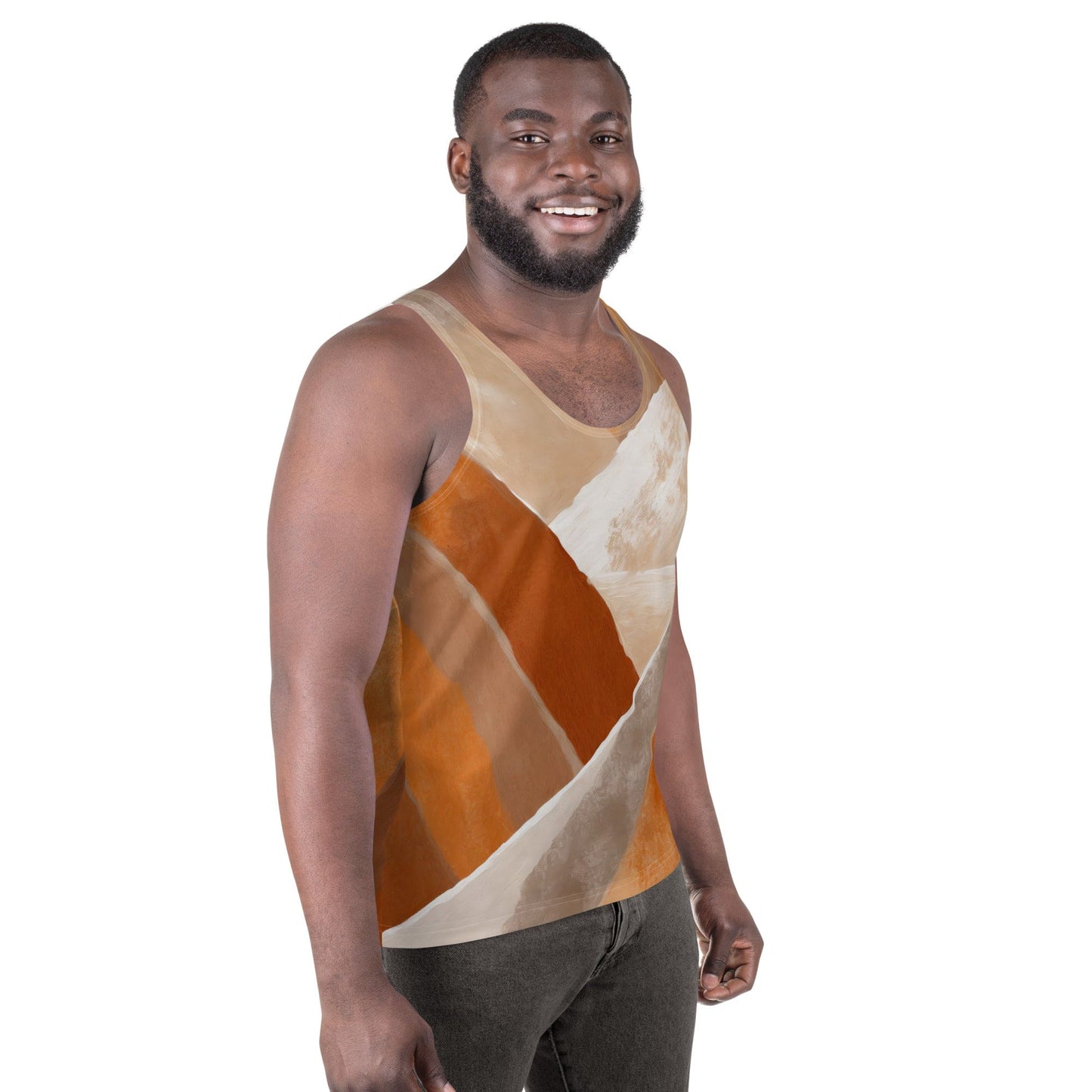 Mens Stretch Fit Tank Top - Boho Watercolor Print-2