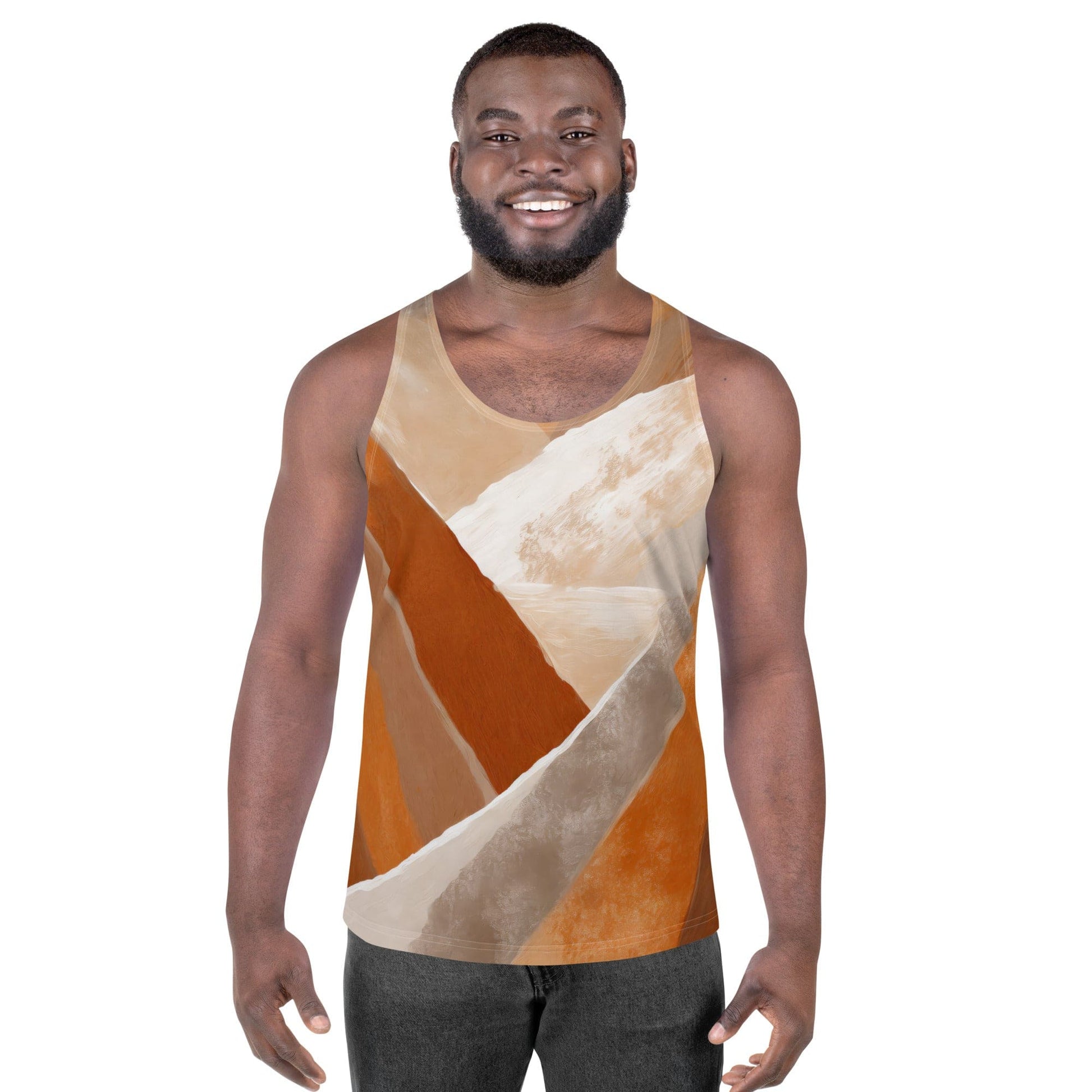 Mens Stretch Fit Tank Top - Boho Watercolor Print-0