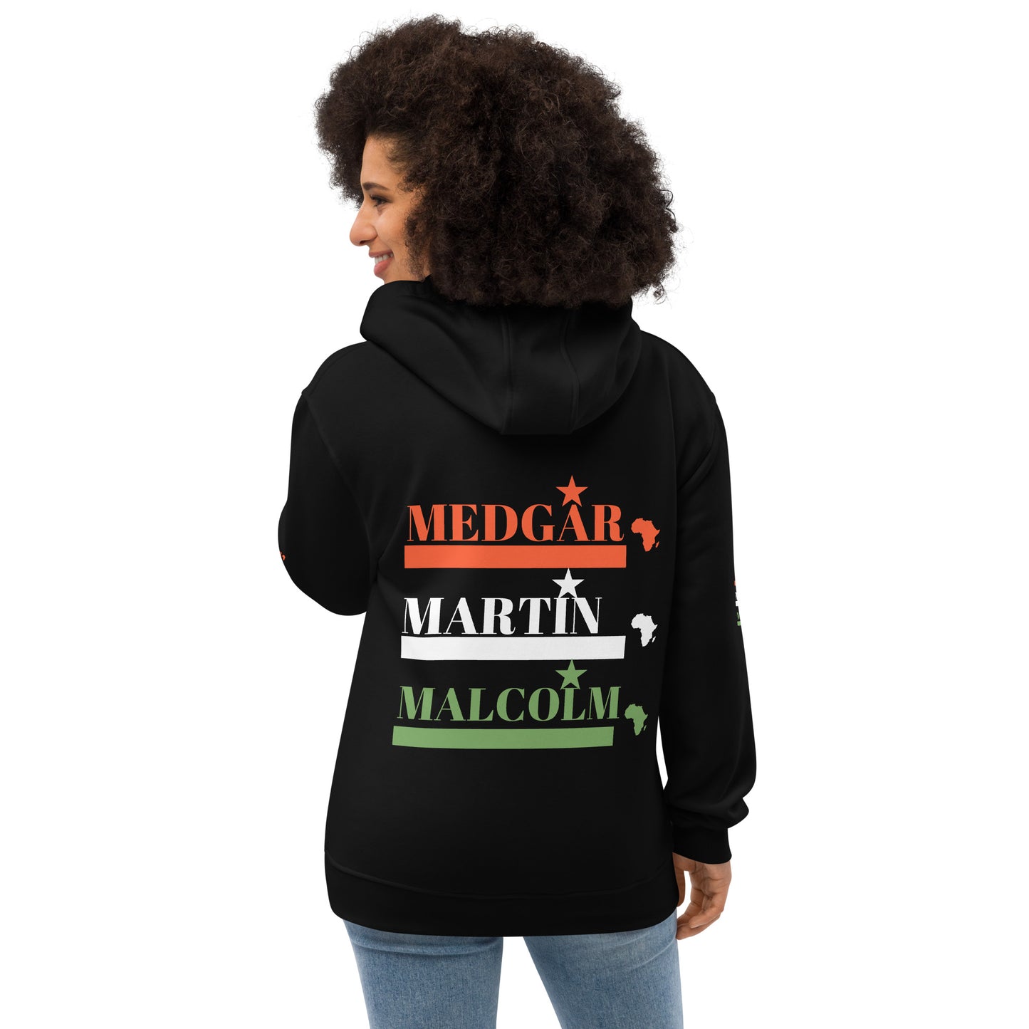 MEDGAR MARTIN MALCOLM STARS Premium Eco Hoodie by SobG Designs Premium