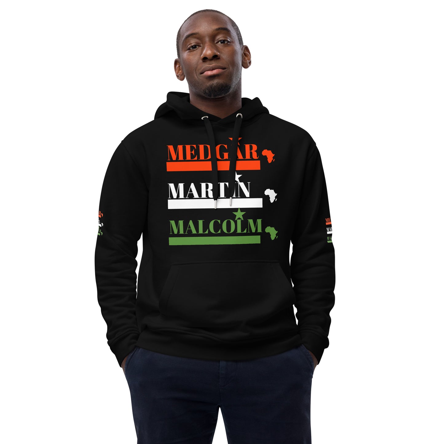 MEDGAR MARTIN MALCOLM STARS Premium Eco Hoodie by SobG Designs Premium