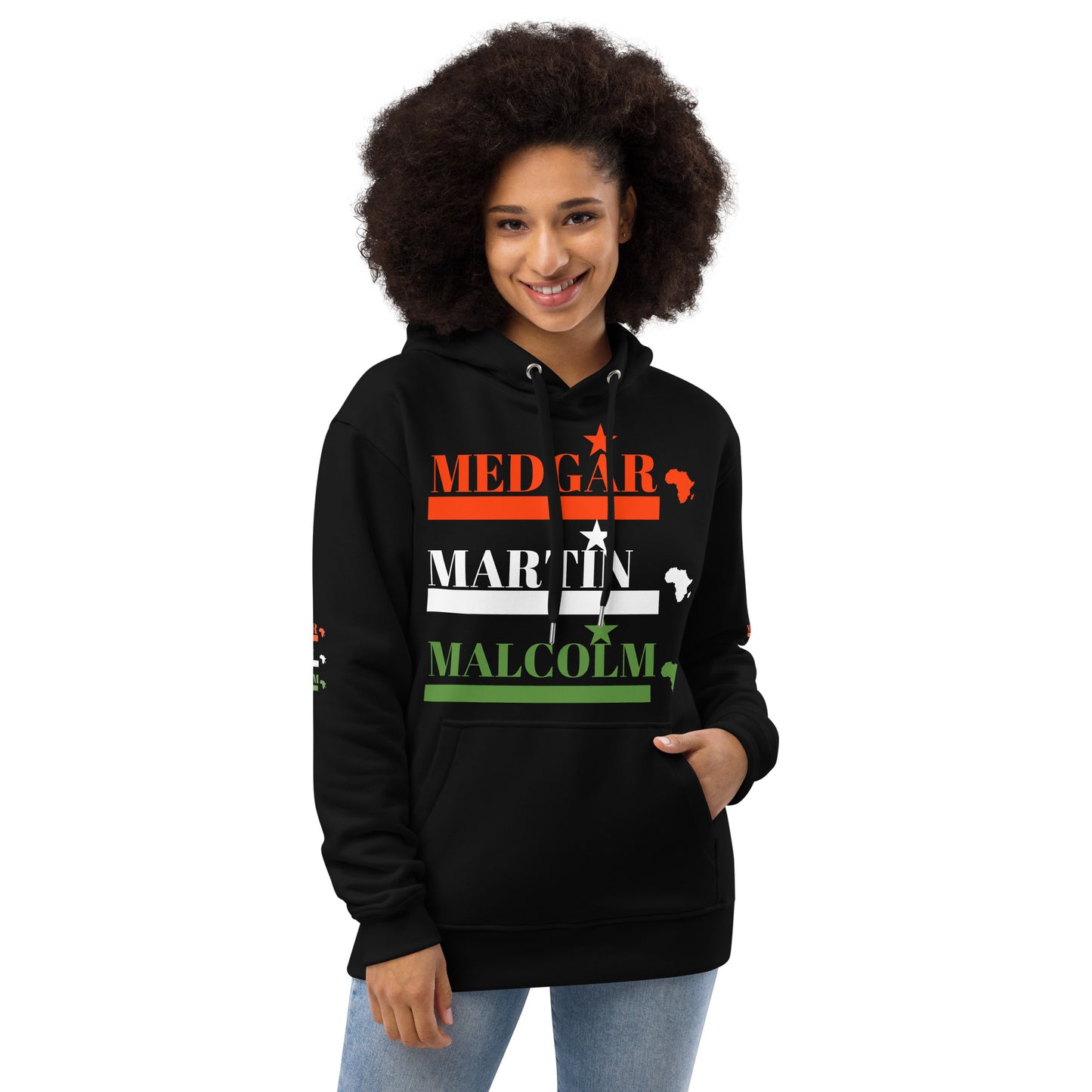 MEDGAR MARTIN MALCOLM STARS Premium Eco Hoodie by SobG Designs Premium