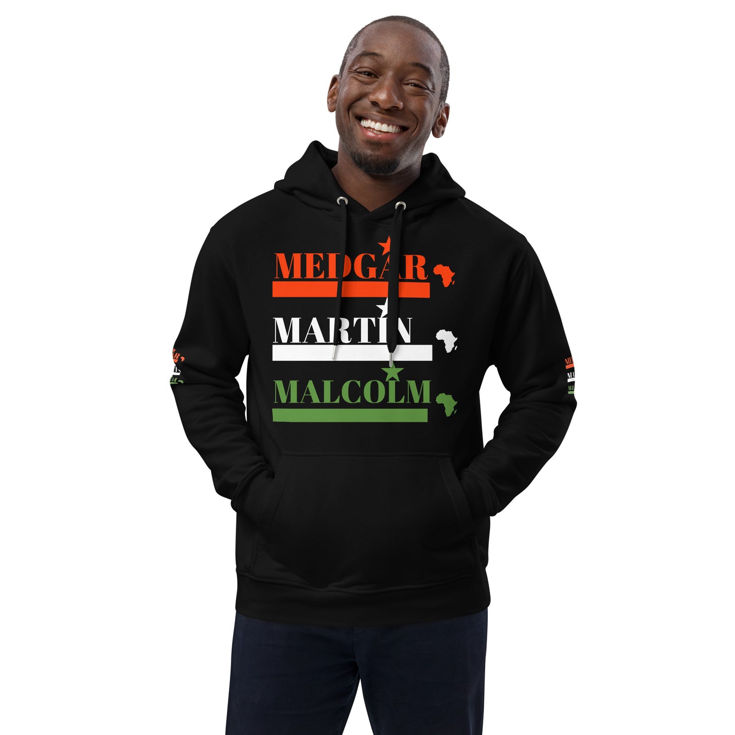 MEDGAR MARTIN MALCOLM STARS Premium Eco Hoodie by SobG Designs Premium