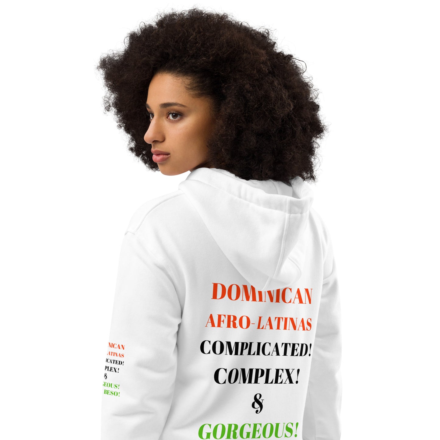 DOMINICAN AFRO-LATINAS COMPLICATED COMPLEX & GORGEOUS BESO BESO Premium Eco Hoodie by SobG Designs