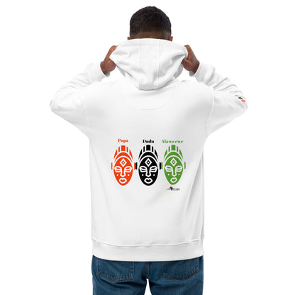 AFRICAN MASKS RED, BLACK, GREEN Premium Eco Hoodie by SobG  Designs