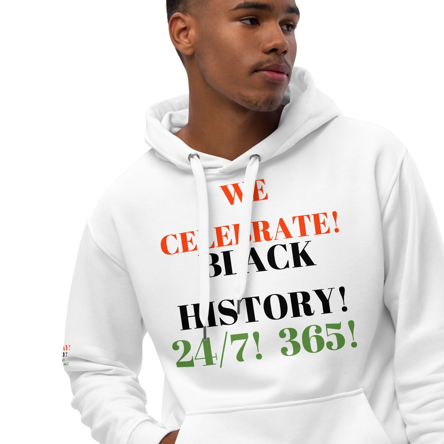 WE CELEBRATE BLACK HISTORY 24/7 Premium Eco Hoodie by SobG Designs