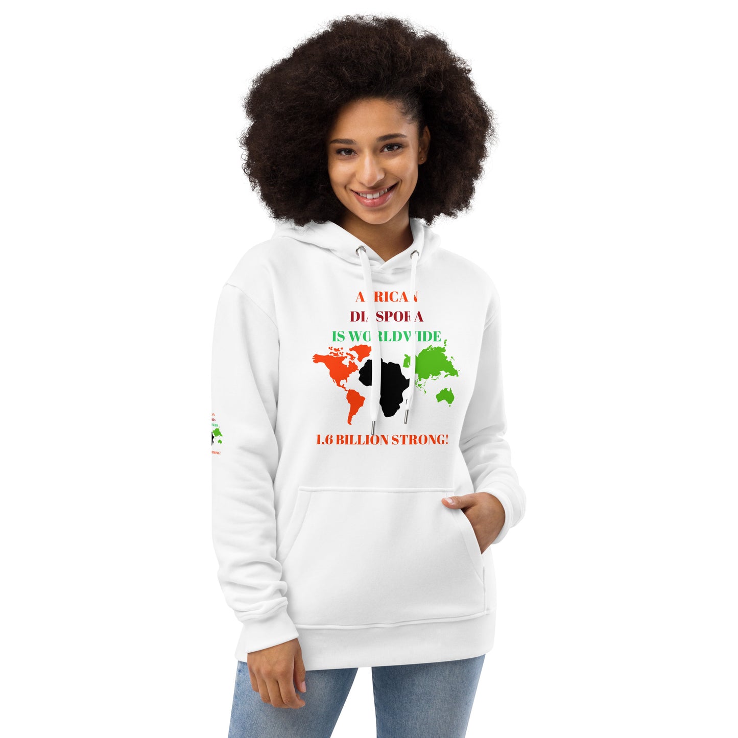 AFRICAN DIASPORA IS WORLDWIDE Premium Eco Hoodie by SobG Designs