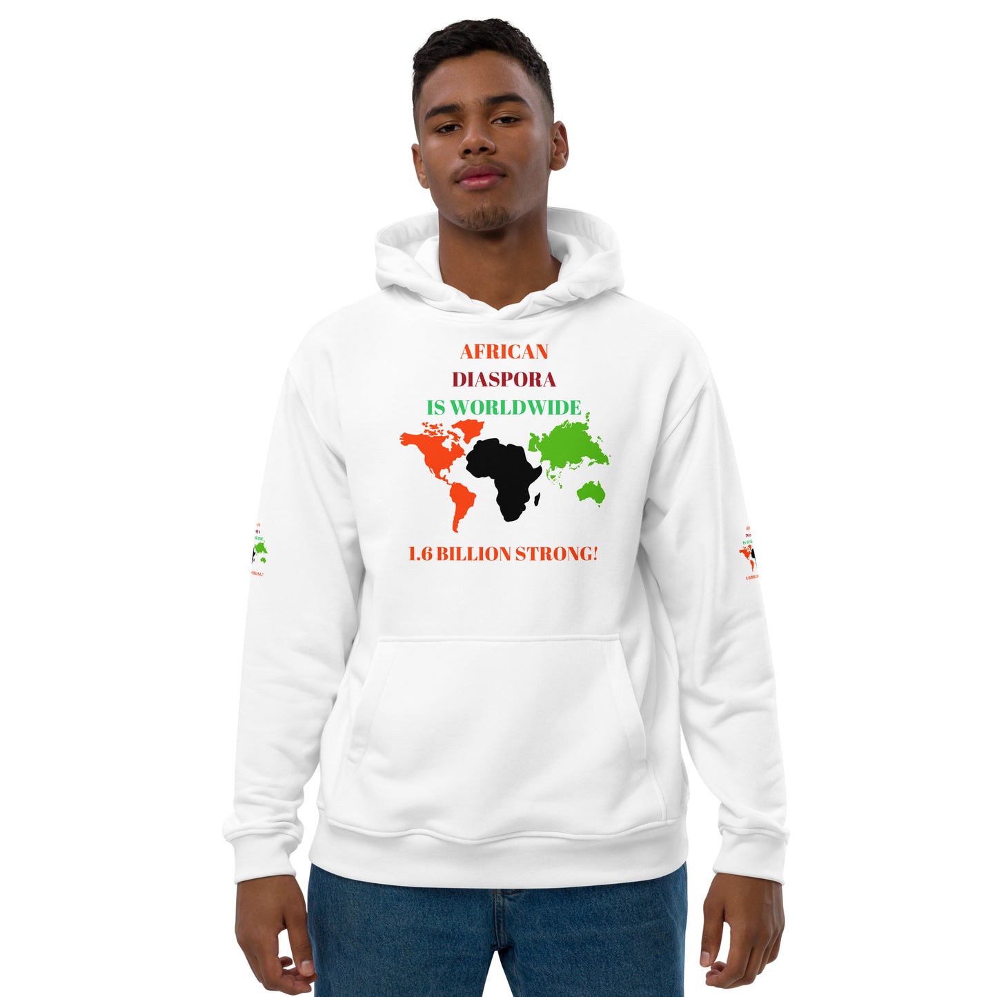 AFRICAN DIASPORA IS WORLDWIDE Premium Eco Hoodie by SobG Designs