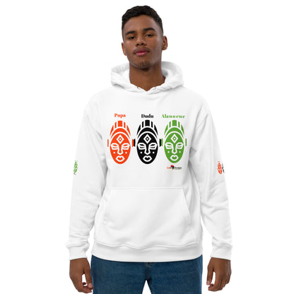AFRICAN MASKS RED, BLACK, GREEN Premium Eco Hoodie by SobG  Designs
