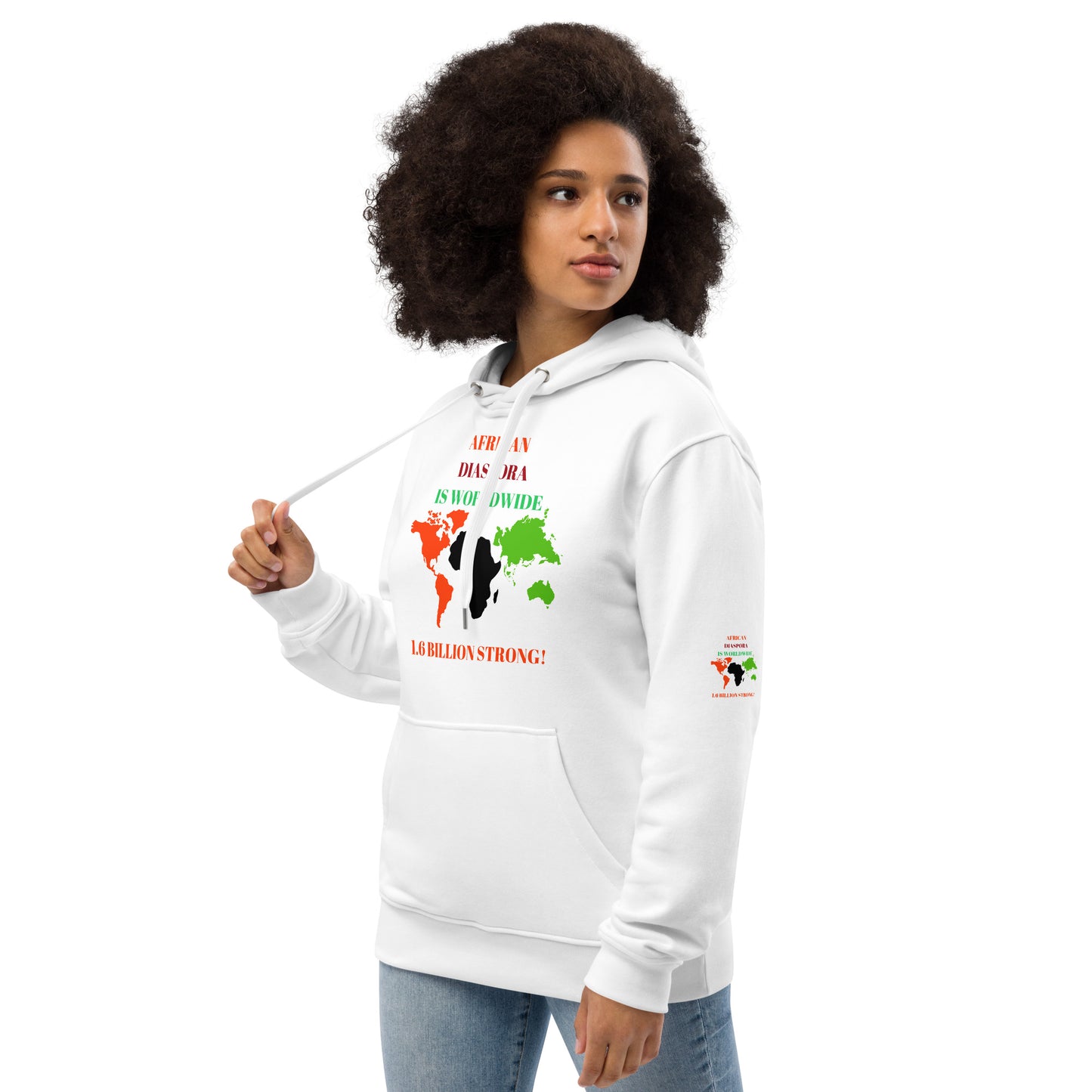 AFRICAN DIASPORA IS WORLDWIDE Premium Eco Hoodie by SobG Designs