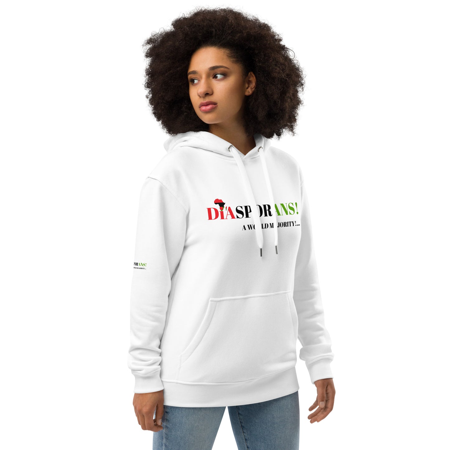 DIASPORANS! A WORLD MAJORITY Premium Eco Hoodie by SobG Designs