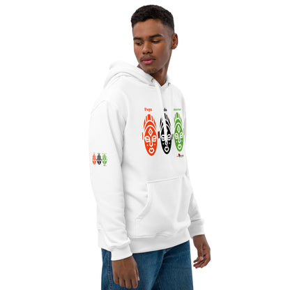 AFRICAN MASKS RED, BLACK, GREEN Premium Eco Hoodie by SobG  Designs