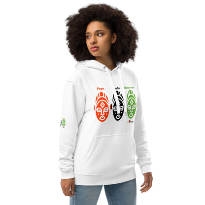 AFRICAN MASKS RED, BLACK, GREEN Premium Eco Hoodie by SobG  Designs