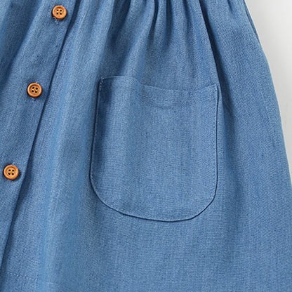 Summer Arrival Flowers Pattern Sleeveless Single Breasted Dress for Stylish Girls-2