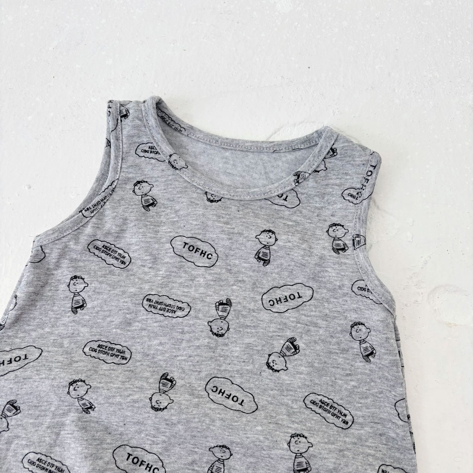 Summer Arrival Baby Unisex Simple Dinosaurs Pattern Sleeveless Crew Neck Rompers-3