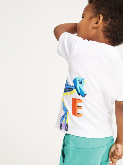 Summer Baby Kids Dinosaur Cartoon Pattern T-shirt and Shorts 2-Piece Clothing Set for Boys-2