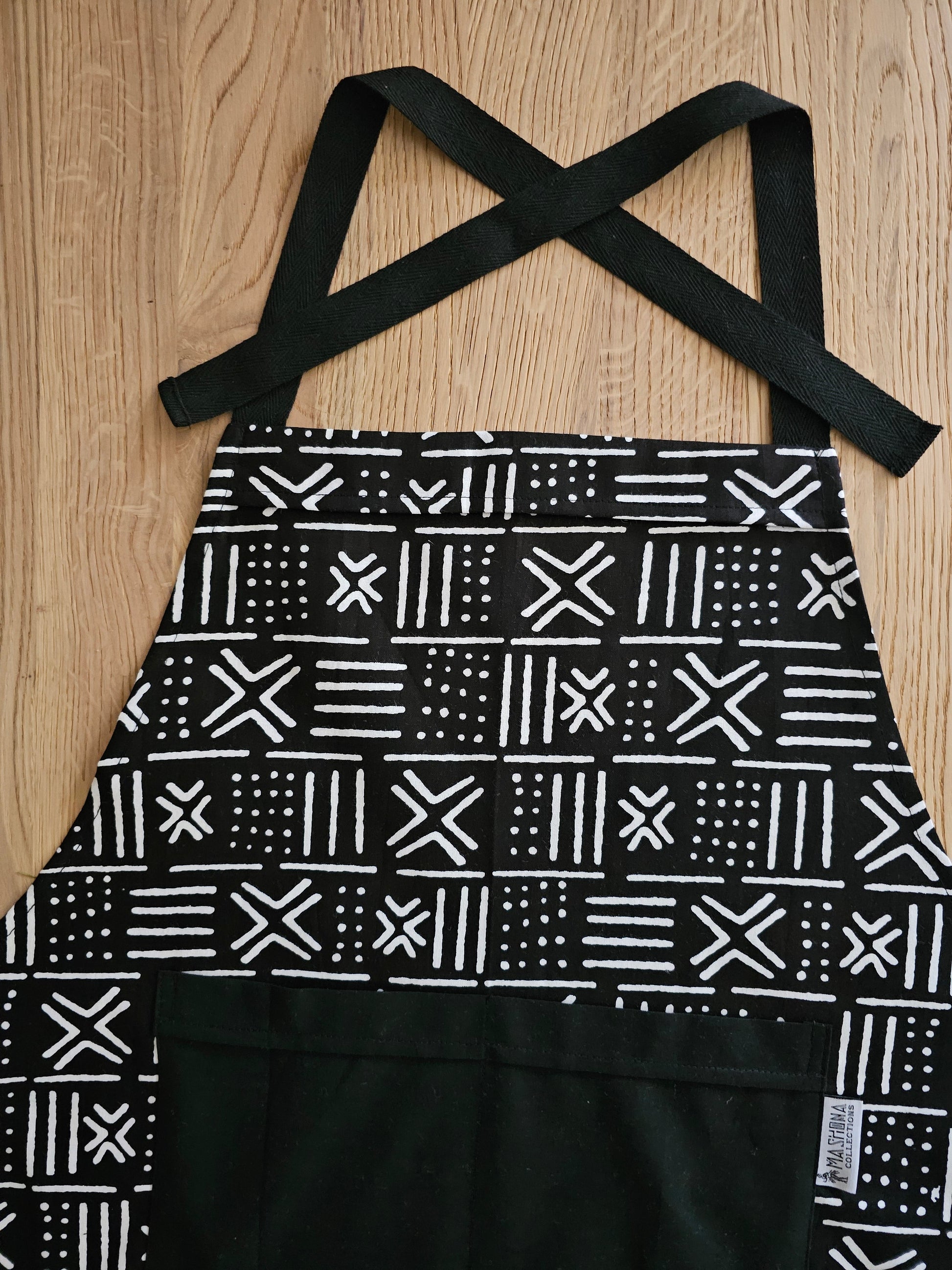 Handmade African Print Apron with Pocket | 100% African Print Fabric-2