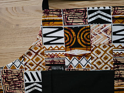 Handmade African Print Apron with Pocket | 100% African Print Fabric-2