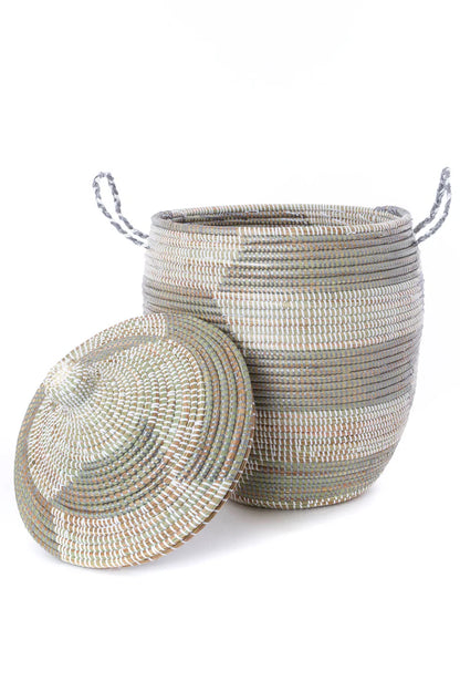 2 Medium Silver and White Prayer Mat Hamper