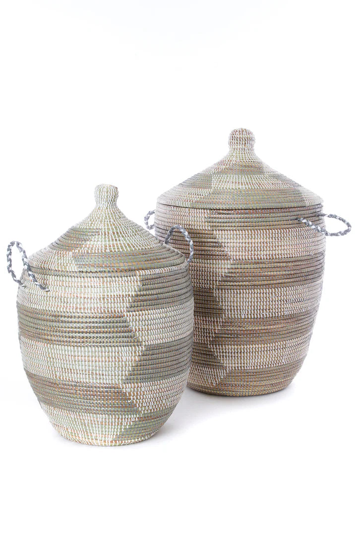 2 Medium Silver and White Prayer Mat Hamper