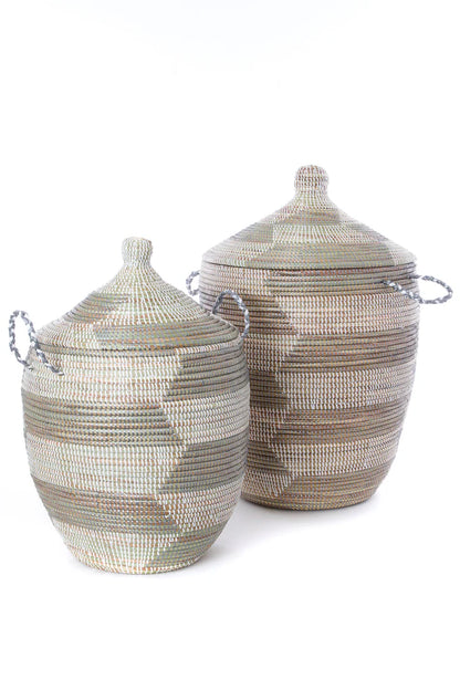 2 Medium Silver and White Prayer Mat Hamper