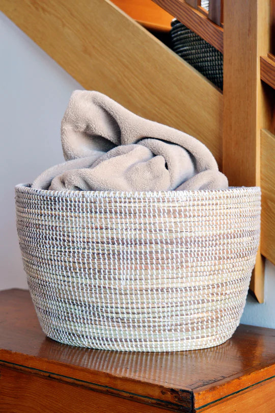 Solid White Knitting Basket Set (3 Baskets)