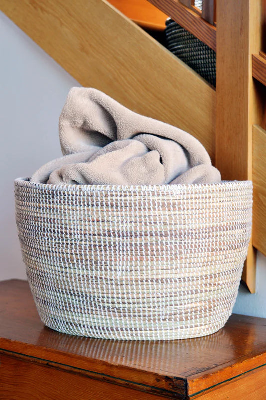 Solid White Knitting Basket Set (3 Baskets)