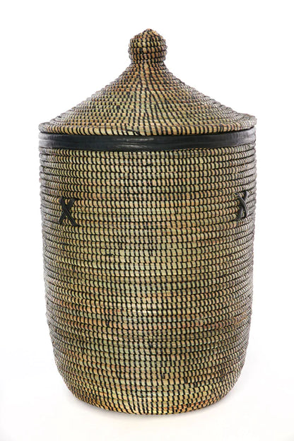 Black Hampers with Leather Trim - Sold Singly