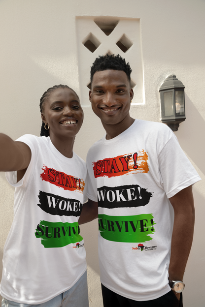 STAY! WOKE! SURVIVE! Oversized Heavyweight T -shirt by SobG Designs