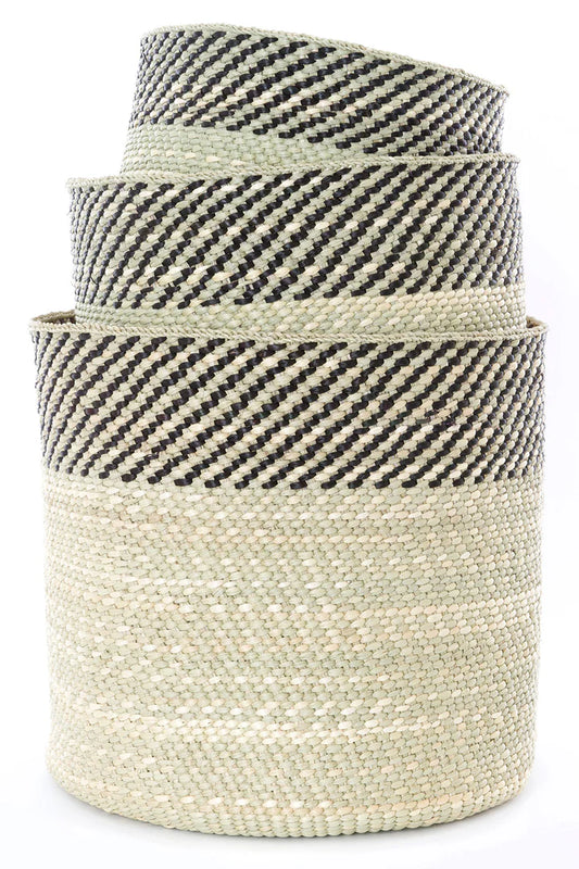 Black and Natural Kupanda Iringa Basket - Large, Set of (4)